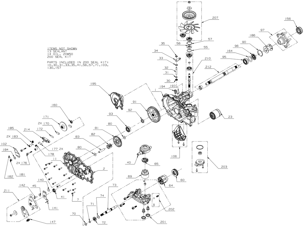 Transmission (Lh) Diagram and Parts List for ZTXS4-54KH (47RSCAB7A10)(2023) Cub Cadet Lawn Tractor